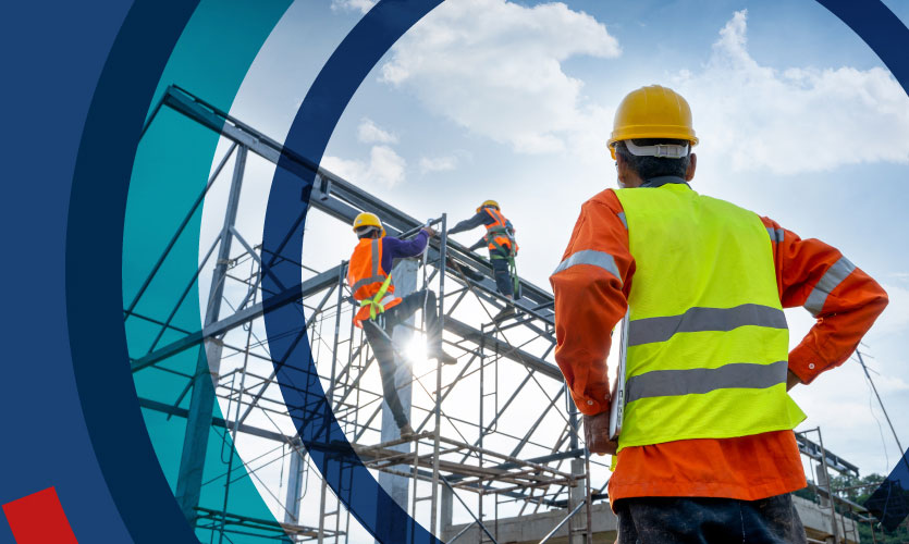 Builders working on construction site