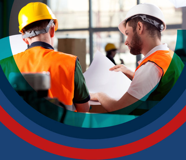 Builders working on plans in Liverpool
