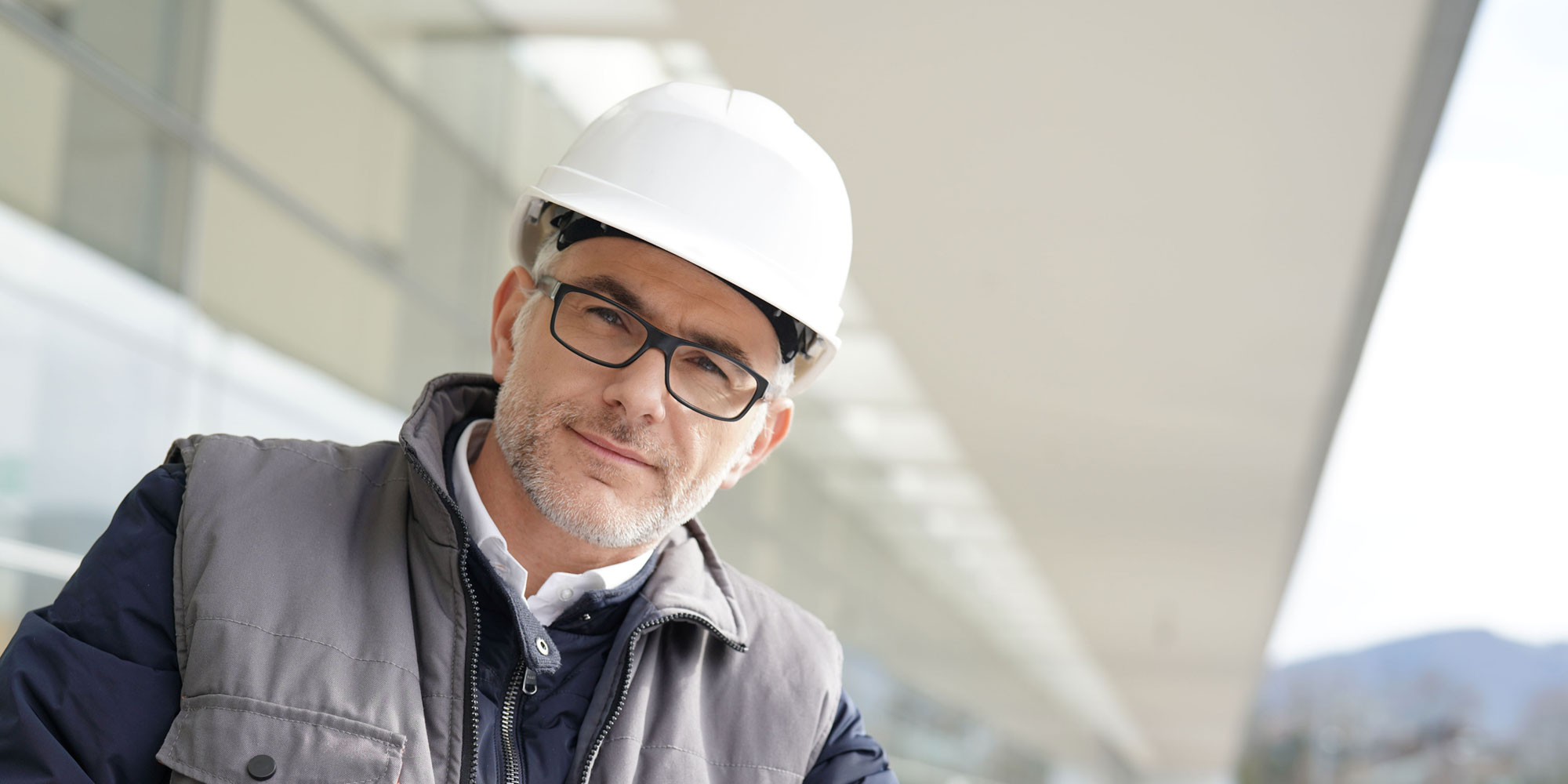 Man wearing hard hat